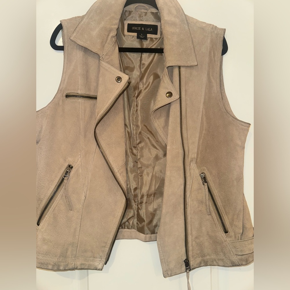Chic Beige Suede Vest by Ookie & Lala